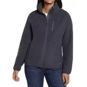 Eddie Bauer Ladies Fleece Jacket Size Small Gray Full-Zip Sherpa Warm Cozy NEW